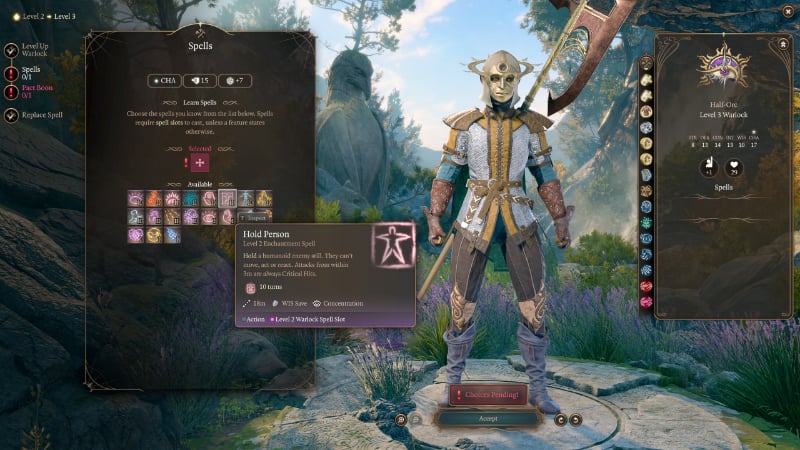 The Hold Person spell in Baldur's Gate 3