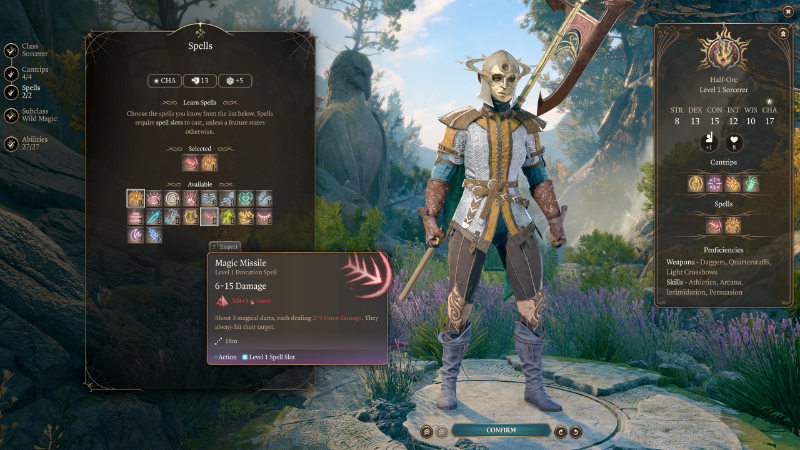 The Magic Missile spell in Baldur's Gate 3