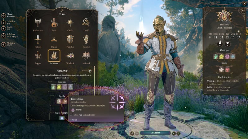 The True Strike cantrip in Baldur's Gate 3