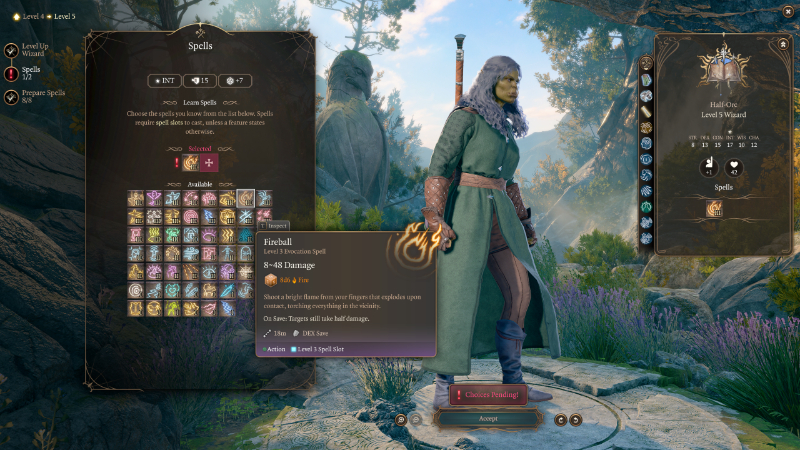 A Wizard's Fireball in Baldur's Gate 3