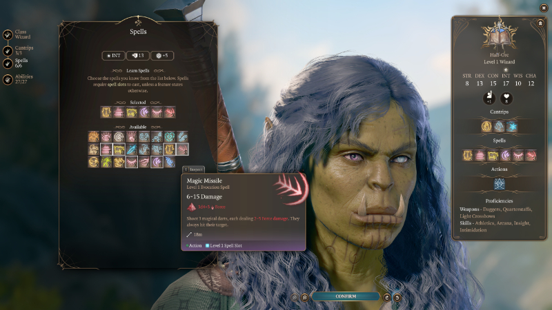 The Wizard's Magic Missile in Baldur's Gate 3