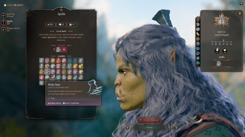 A Wizard's Misty Step in BG3