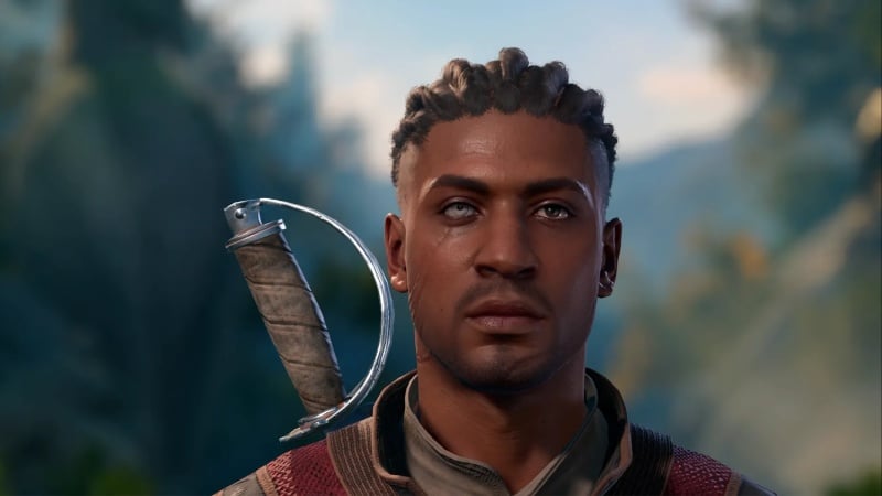 Baldur's Gate 3 Wyll companion guide closeup