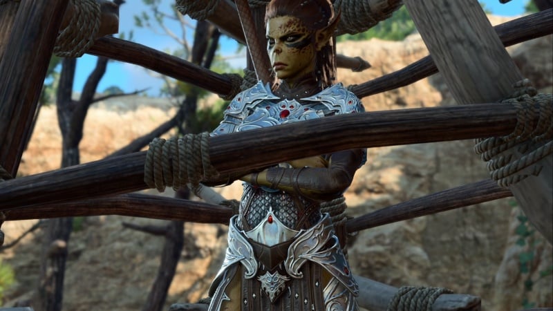 Lae'zel captured in a trap