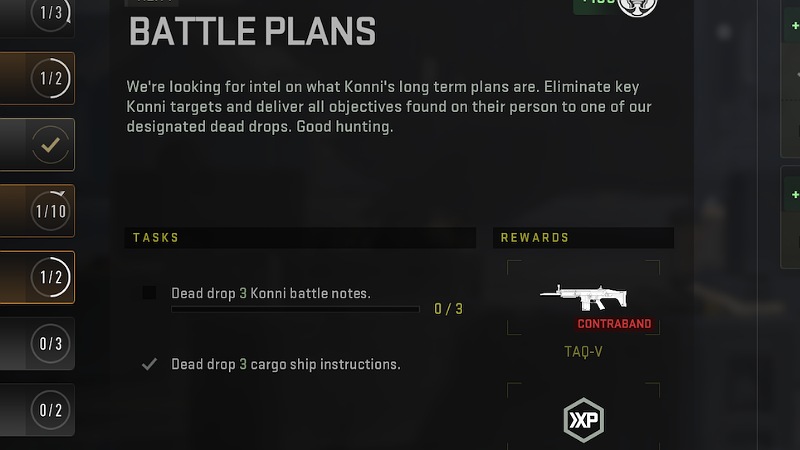 Battle Plans DMZ Mission objectives