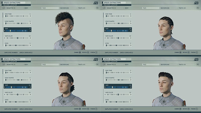 Starfield Hairstyles 1-4