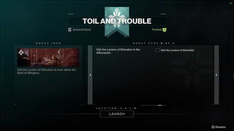 Visit the Lectern of Divination in Toil and Trouble