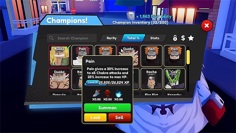 Pain Boss Drops in Anime Fighting Simulator X