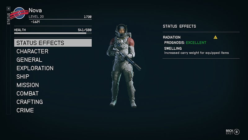 Radiation Status Effect in Starfield