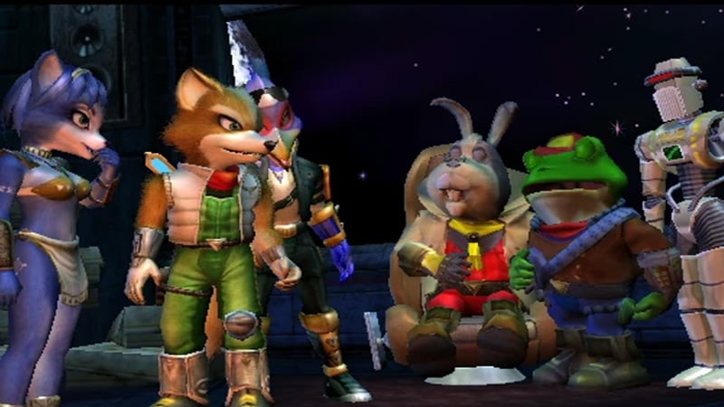 The Star Fox Crew, in a line.