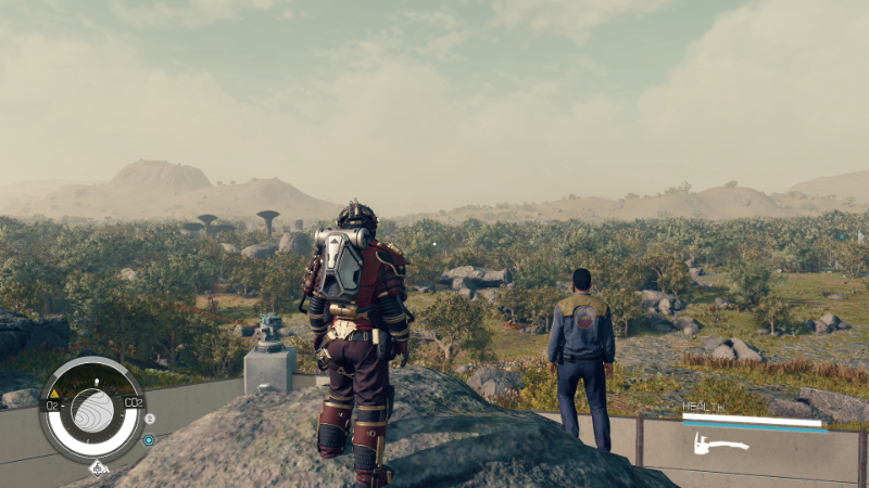 The player explores a planet's surface in Starfield