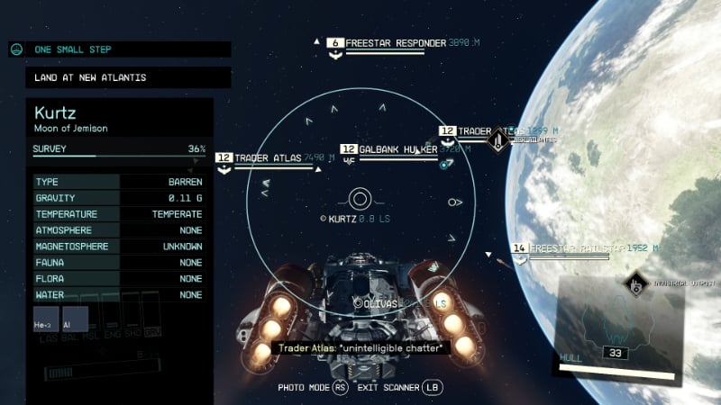 The player's ship sails through space beside a planet in Starfield