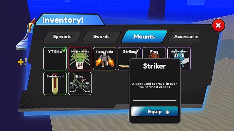 Striker Mount in Anime Fighting Simulator X?