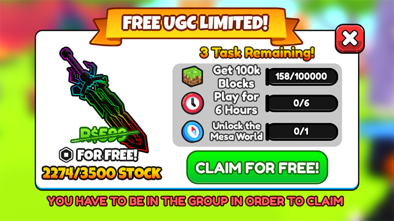 The Rainbow Heavy Sword in Block Race