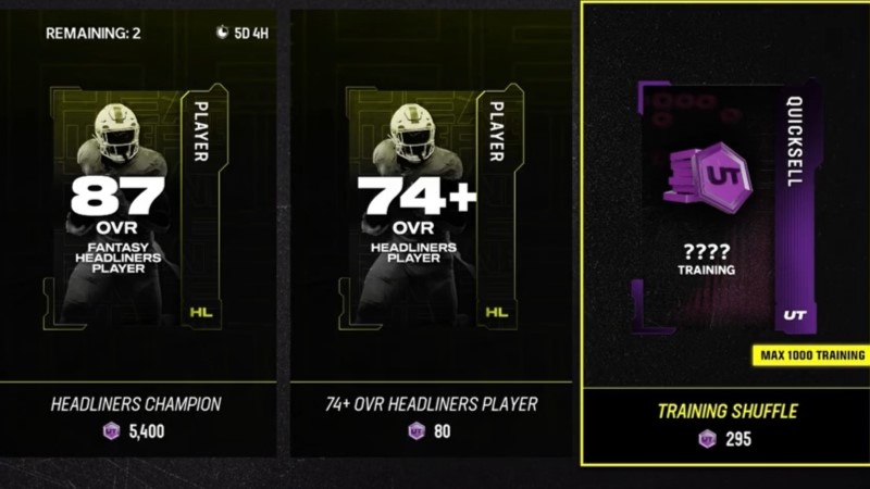 Madden training shuffle pack
