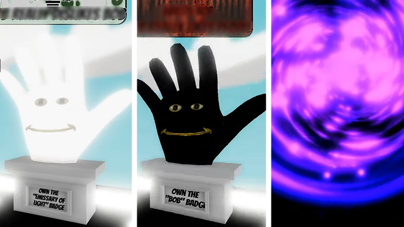 Using rob and bob to open a portal in Slap Battles