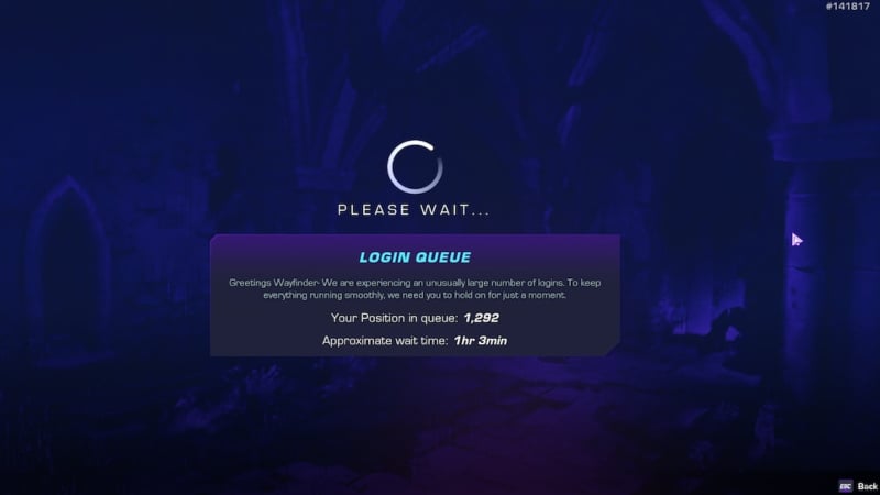 Wayfinder Login Failed