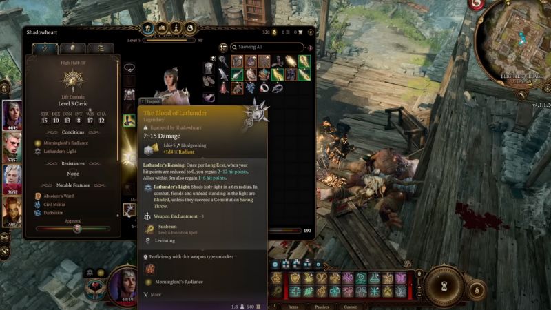 BG3: the legendary mace Blood of Lathander in Baldur's Gate 3