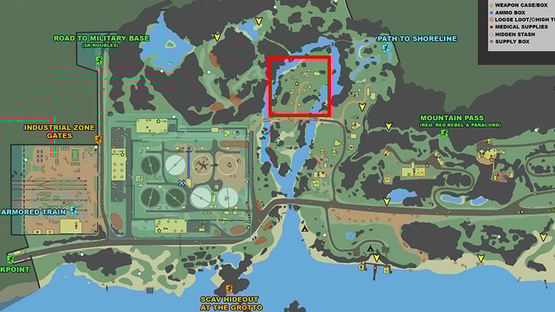 Lighthouse map with highlighted area for Terragroup Trail part 2
