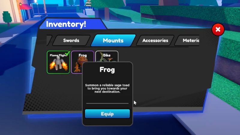 Frog Mount in Anime Fighting Simulator X