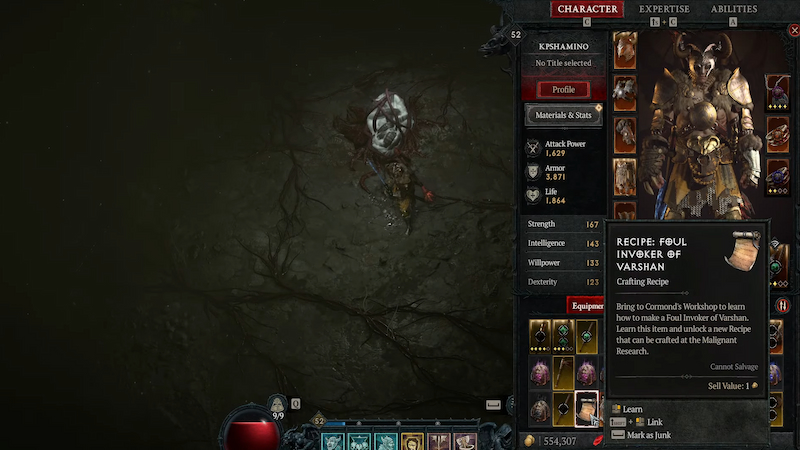 how to craft foul invoker of varshan