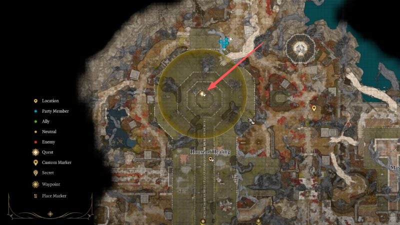 Malus Thorm location on the map in Baldur’s Gate 3