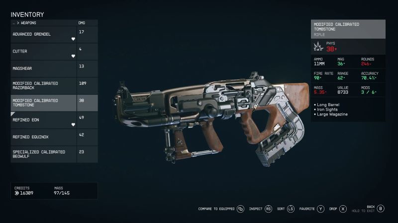 Starfield weapon crafting