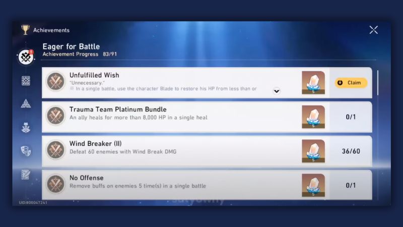 Unfulfilled Wish Achievement in Honkai Star Rail