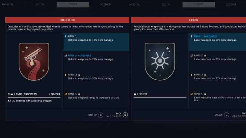 Starfield Best Combat Skills