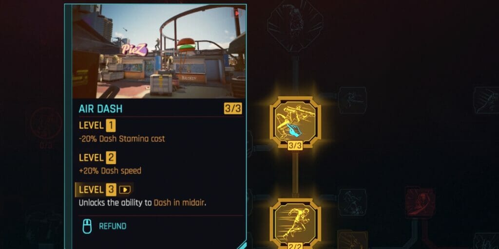 Air Dash in CD Projekt Red's dystopian RPG