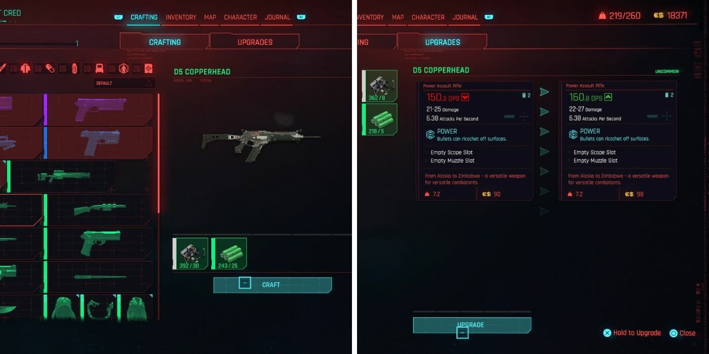 cyberpunk 2077 crafting