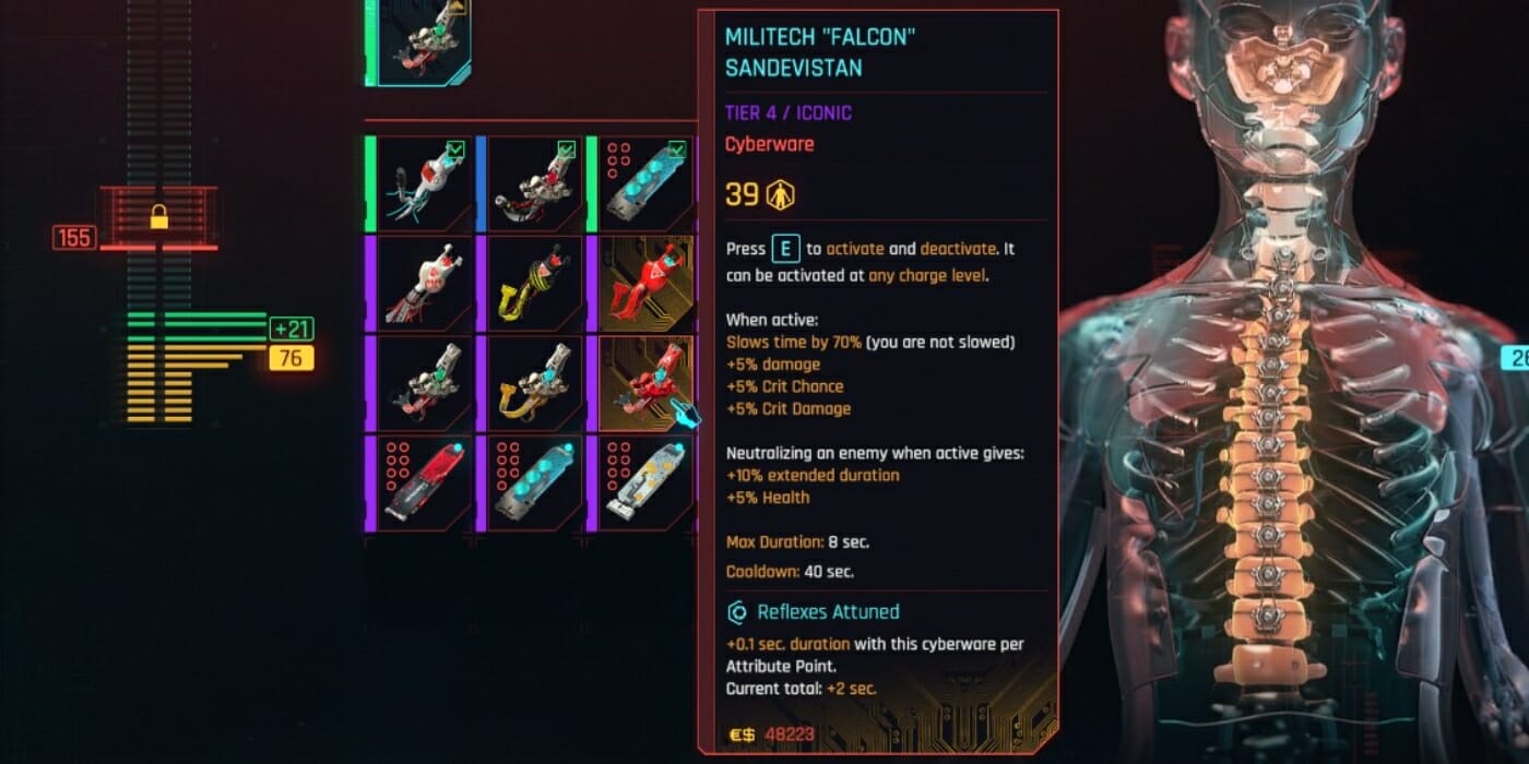 The Falcon Tier 4 Sandevistan iCD Projekt Red's dystopian RPG