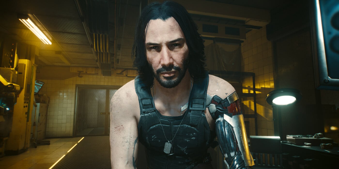 Close-up of Johnny Silverhand in Cyberpunk 2077: Phantom Liberty