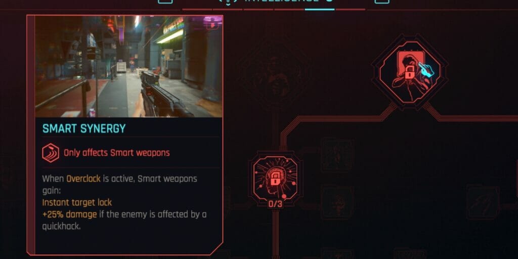 Smart Synergy, one of the best Intelligence Perks in CD Projekt Red's dystopian RPG