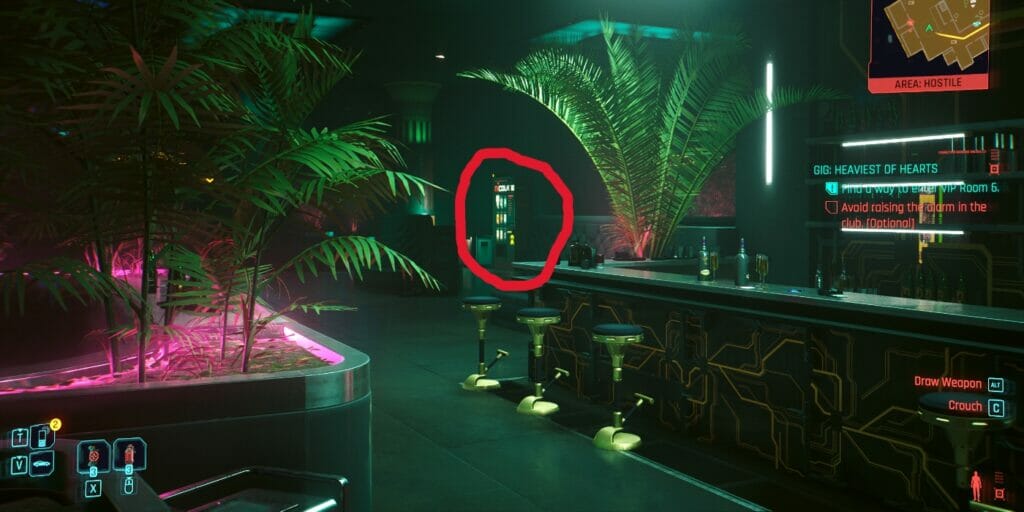 A hackable soda machine in Cyberpunk 2077