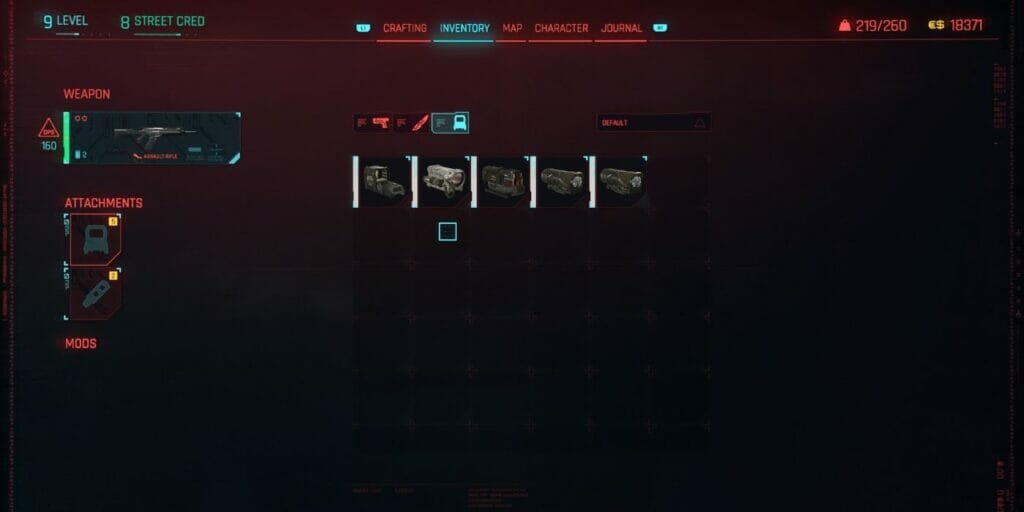 cyberpunk weapon mods