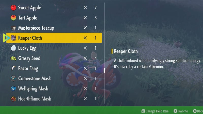 Evolve Dusclops in Pokemon Scarlet and Violet The Teal Mask