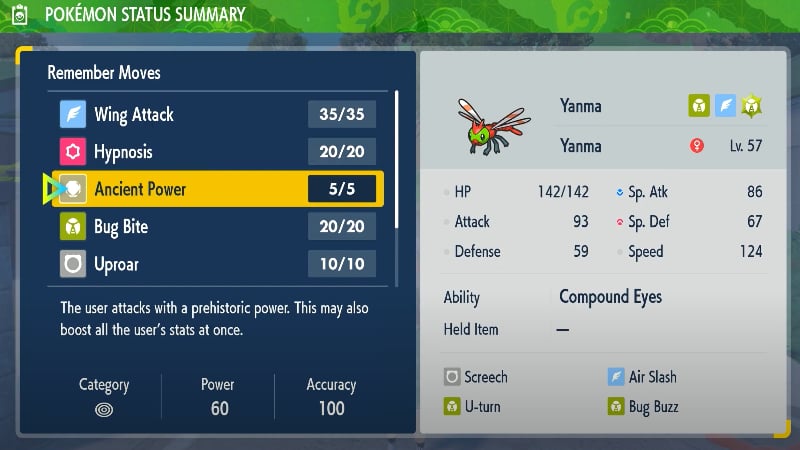 Evolve Yanma Pokemon Scarlet and Violet