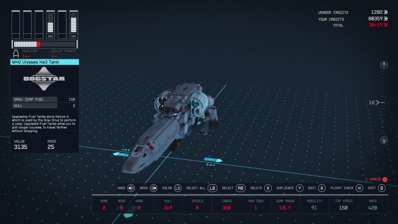 Starfield X-Wing Fuel