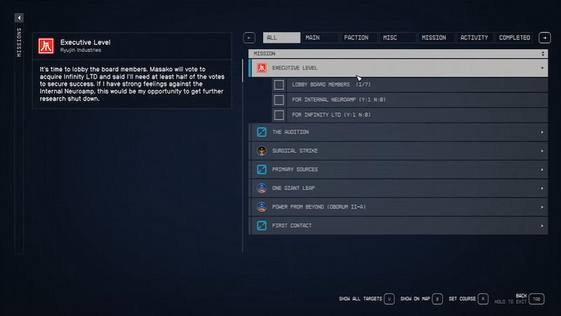 How To Complete Executive Level in Starfield