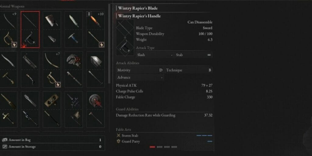 Best Lies of P Dexterity build starter weapon stats