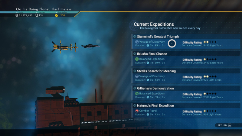 Fleet management in No Man's Sky