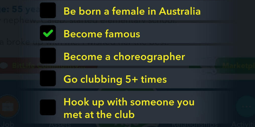 BitLife Padam Challenge Tasks