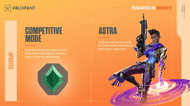 Valorant Patch 7.05 notes reveal changes coming