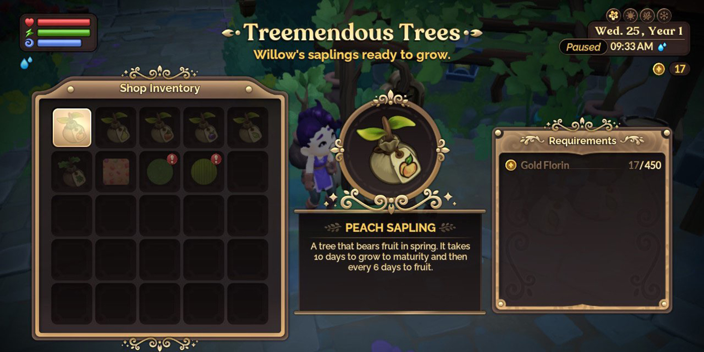 Peach Tree in Fae Farm