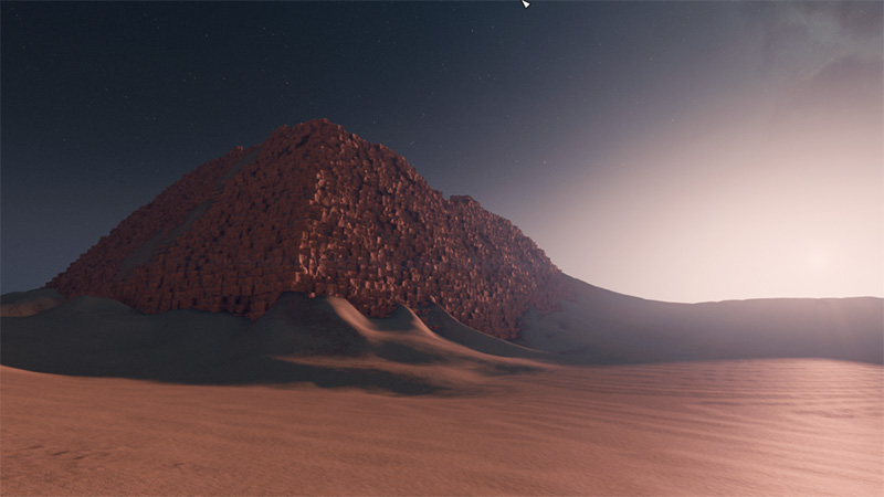 The Pyramids can be seen in game.