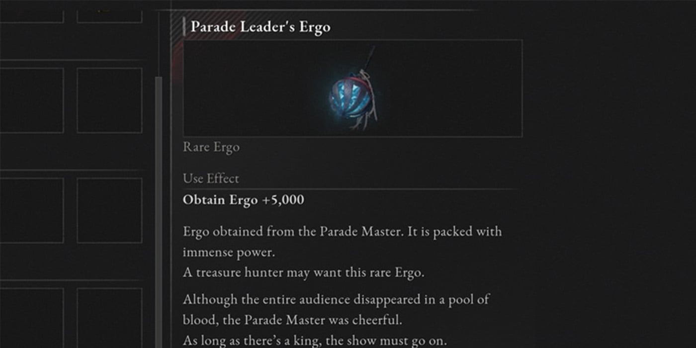 Rare Ergo can be saved for gear.