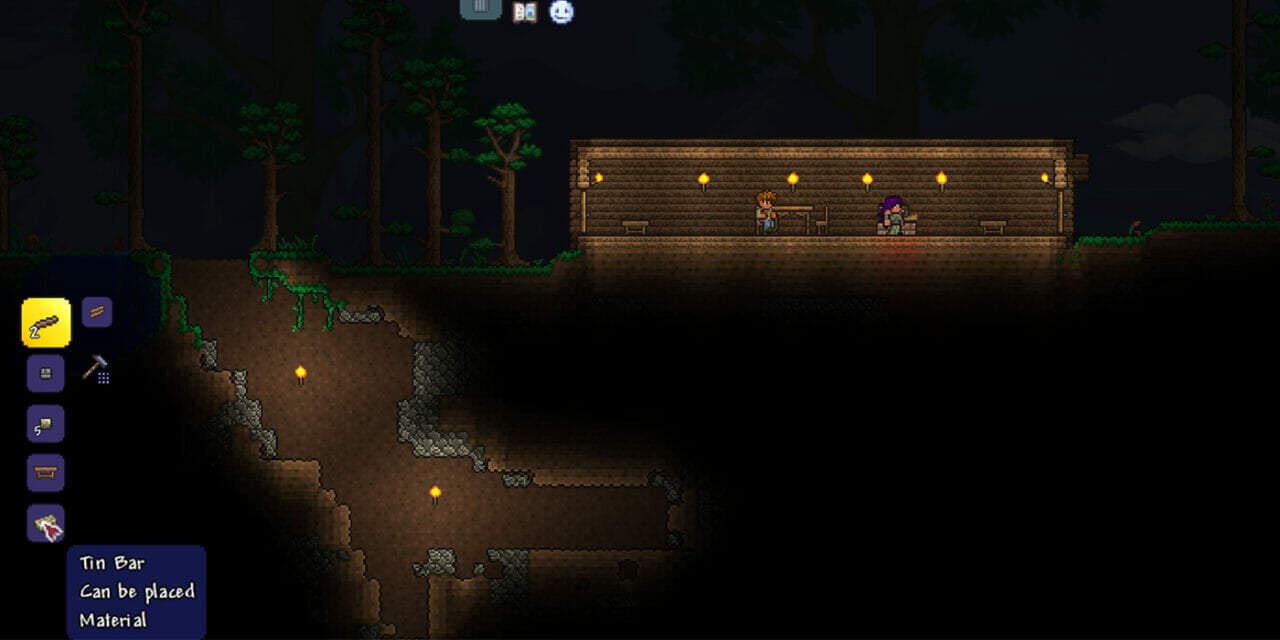 Smelting at a furnace in Terraria