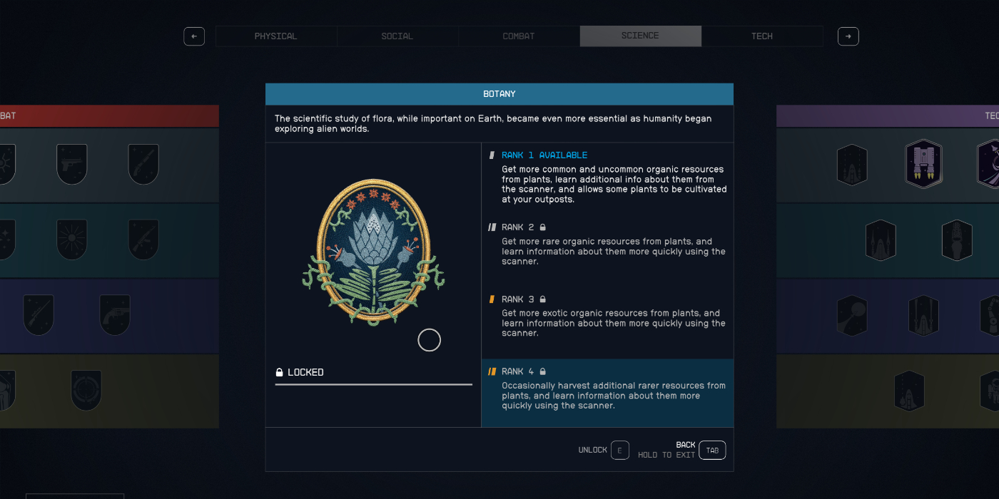 The Botany skill in Starfield