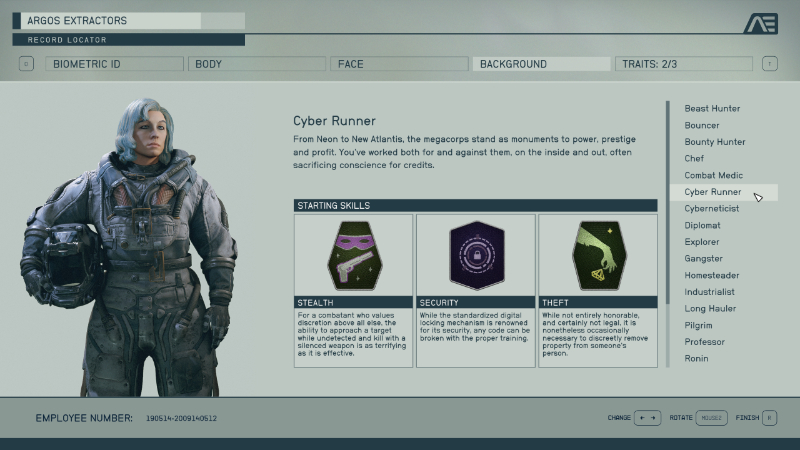 The Cyber Runner Background in Starfield